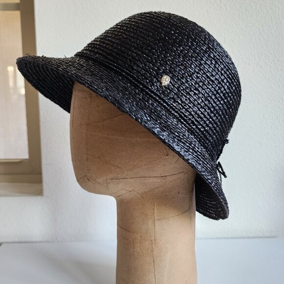 NWT Helen Kaminski Valence 6 Raffia Hat - Charcoal 🖤 - Picture 6 of 15